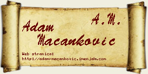 Adam Macanković vizit kartica